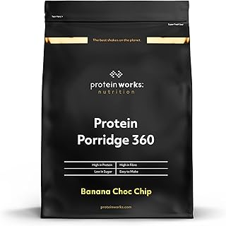Porridge Protéiné 360 | Petit Déjeuner à Faible Teneur en Sucre | Vitamines Ajoutées | Faible IG, Avoine Complète | Riche en Fibres | THE PROTEIN WORKS | Banane Et Éclats De Chocolat | 1kg